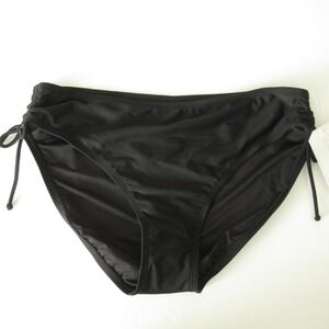 New Sol Collective Bikini Bottom‎ 16 Black Ruched Side Tie Swim Suit